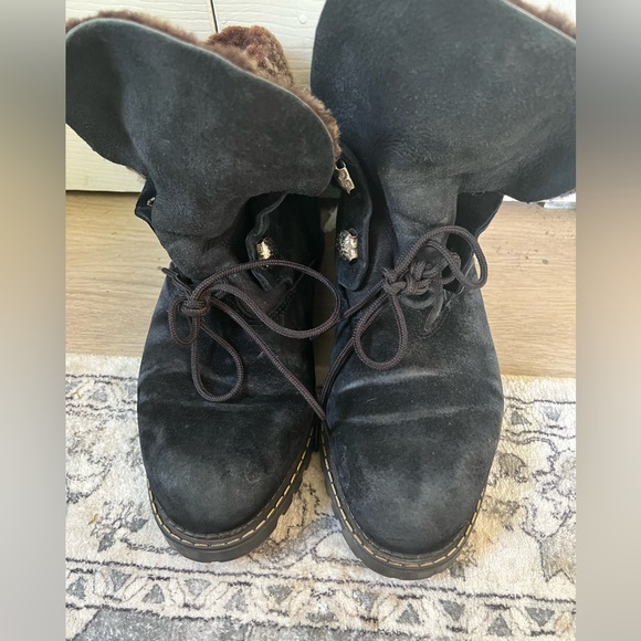 Sorel Fold Over Fur Lace Up Boots 10 - Picture 3 of 8